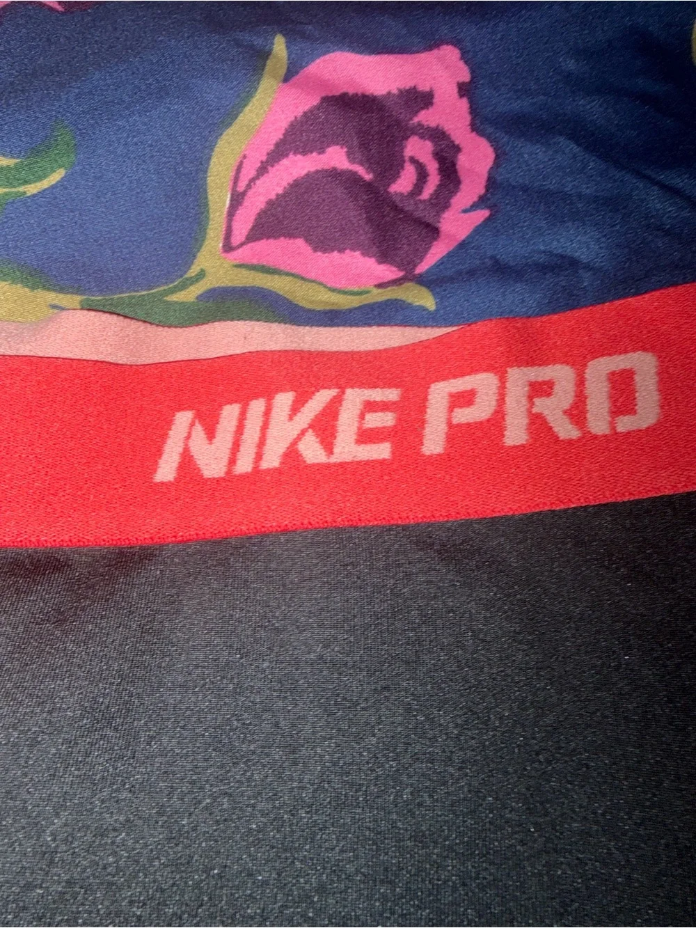 Nike Black Leggings with Coral Waistband